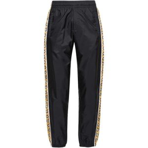 Versace, Zwarte Broek met Elastische Taille Zwart, Heren, Maat:L