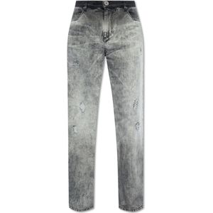 Balmain, Jeans, Heren, Grijs, W31, Straight jeans