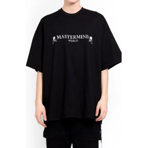 Mastermind World, Tops, Heren, Zwart, M, T-shirt met Skull Logo Borduursel