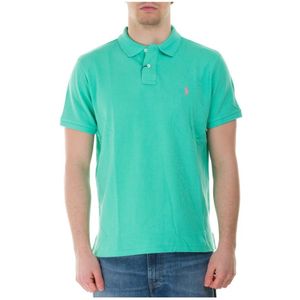 Polo Ralph Lauren, Tops, Heren, Groen, 2Xl, Katoen, Slim Fit Piqué Polo Shirt