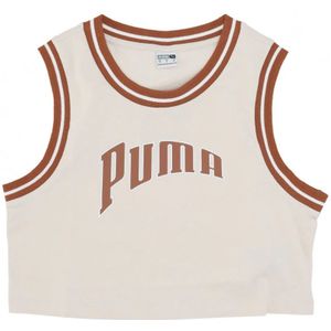 Puma, Tops, Dames, Beige, S, Fanbase Grafische Cropped Tee
