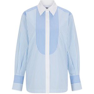 Hugo Boss, Klassieke Gestreepte Blouse Blauw, Dames, Maat:S