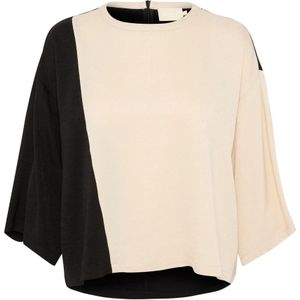 Soaked in Luxury, Zwart & Wit Blokkerende Blouse Veelkleurig, Dames, Maat:S