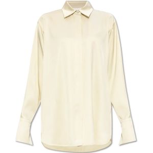Jil Sander, Blouses & Shirts, Dames, Beige, XS, Loszittend shirt