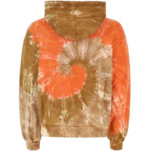 Alanui, Sweatshirts & Hoodies, Heren, Oranje, L, Katoen, Stretch Katoenen Tie-Dye Droomsweatshirt