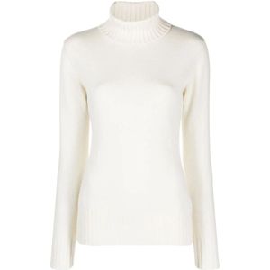 Malo, Witte Turtle-Neck Coltrui Wit, Dames, Maat:S
