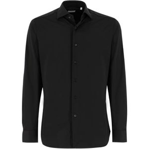 Xacus, Overhemden, Heren, Zwart, 2Xl, No Iron Slim Fit Overhemd voor een Perfecte Look de Hele Dag