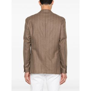 Lardini, Jassen, Heren, Bruin, M, Kasjmier, Gestreepte Cashmere Blazer Bruin