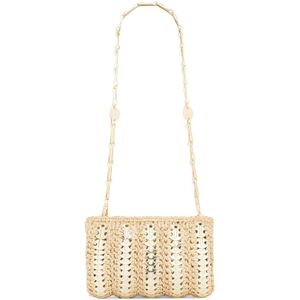 Paco Rabanne, Metalen Mix Handtas Beige, Dames, Maat:ONE Size