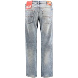 Diesel, Jeans, Heren, Blauw, W30, Katoen, Gewassen Katoenen Jeans, Mid Taille, Regular Fit