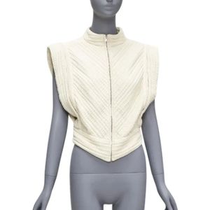 Isabel Marant Pre-owned, Pre-owned, Dames, Beige, M, Katoen, Pre-owned Cotton tops
