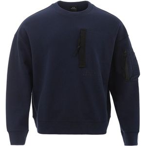 Armani Exchange, Sweatshirts & Hoodies, Heren, Blauw, M, Katoen, Sweatshirts