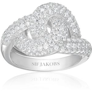 Sif Jakobs Jewellery, Accessoires, Dames, Grijs, 50 MM, Zilveren Ring met Zirkonia