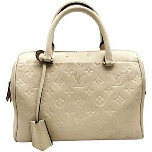 Louis Vuitton Vintage, Pre-owned, Dames, Wit, ONE Size, Leer, Tweedehands leren handtassen