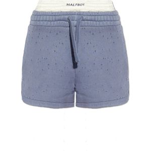 Halfboy, Korte broeken, Dames, Blauw, XS, Katoen, Shorts met vintage-effect