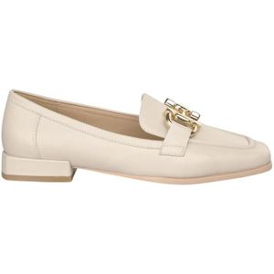 Alma EN Pena, Schoenen, Dames, Wit, 39 EU, Leer, Vierkante Neus Leren Loafer