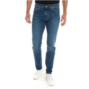 Harmont & Blaine, Jeans, Heren, Blauw, W33, Denim, Slim-Fit Denim Jeans
