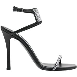 Stella McCartney, Kristal Hiel Sandalen Zwart, Dames, Maat:39 EU