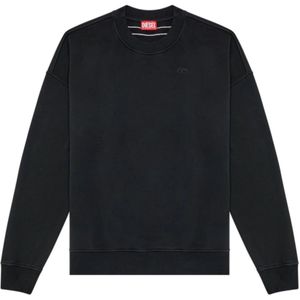 Diesel, Zwarte Sweater Strapoval Gebreide kleding Zwart, Heren, Maat:L