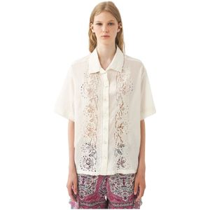 Antik Batik, Open geweven shirt Aloha Beige, Dames, Maat:M