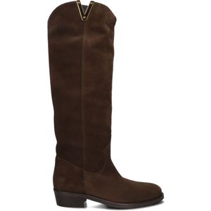 Via Roma 15, Schoenen, Dames, Bruin, 38 EU, Suède, Malibu 3981 Dameslaarzen Suède Cognac