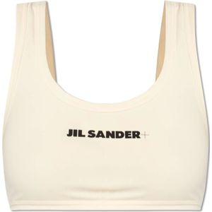 Jil Sander, Bikinitop met logo Beige, Dames, Maat:M