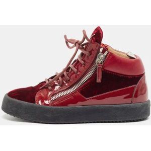 Giuseppe Zanotti Pre-owned, Pre-owned, Dames, Rood, 37 EU, Pre-owned Leather sneakers