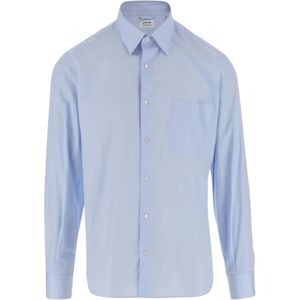Aspesi, Lichtblauw Katoenen Overhemd met Lange Mouwen Blauw, Heren, Maat:2XL