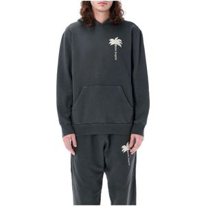 Palm Angels, Grijze Gebreide Kleding met Palm Tree Logo Grijs, Heren, Maat:XL