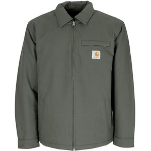 Carhartt Wip, Jassen, Heren, Groen, M, Katoen, Omkeerbare Waterdichte Jas Boxwood/Wit