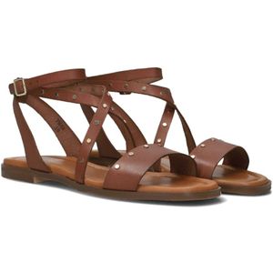 Red Rag, Schoenen, Dames, Bruin, 41 EU, Cognac Leren Sandalen met Studs