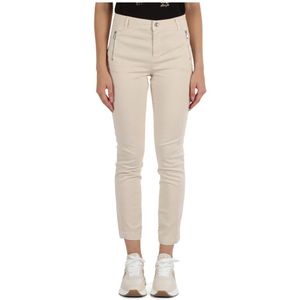 Liu Jo, Broeken, Dames, Beige, W31, Katoen, Stretch katoenen skinny fit broek