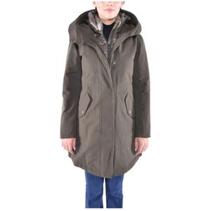 Woolrich, Militaire 3-in-1 Dons Parka Groen, Dames, Maat:S