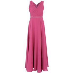 vera mont, Kleedjes, Dames, Roze, 2Xl, Chiffon, Elegante Geplooide Avondjurk