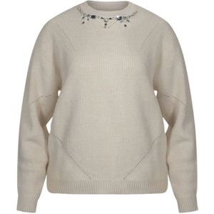 Radical, Sweatshirts & Hoodies, Dames, Bruin, S, Katoen, Beige Camille Sweatshirt met Rhinestones