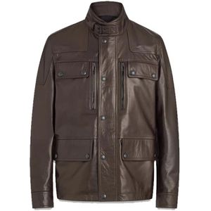 Belstaff, Dene Jas Donkerbruin Bruin, Heren, Maat:L