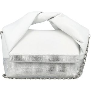 JW Anderson, Crystal Midi Twister Tas Wit, Dames, Maat:ONE Size