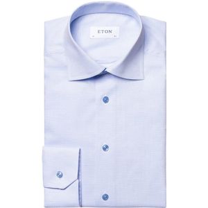 Eton, Moderne Lichtblauwe Twill Overhemd Blauw, Heren, Maat:L