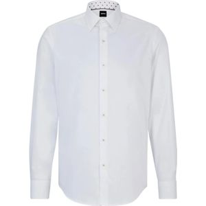 Hugo Boss, Overhemden, Heren, Wit, 3Xl, Katoen, Regular Fit Katoenen Overhemd in Wit
