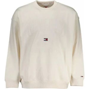 Tommy Hilfiger, Sweatshirts & Hoodies, Heren, Wit, L, Katoen, Geborduurde witte katoenen trui