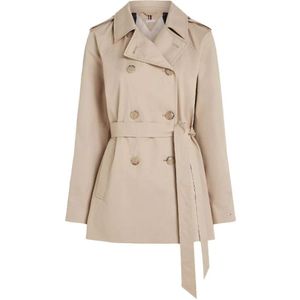 Tommy Hilfiger, Trench Coats Beige, Dames, Maat:XS