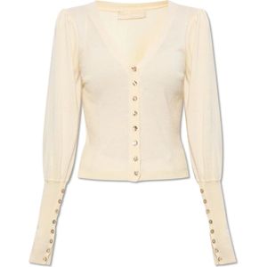 Ulla Johnson, ‘Leslie’ Cardigan met pofmouwen Beige, Dames, Maat:L