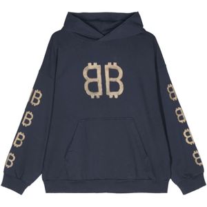 Balenciaga, Sweatshirts & Hoodies, Heren, Blauw, S, Trendy Sweater Selection