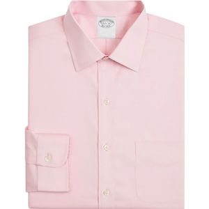 Brooks Brothers, Overhemden, Heren, Roze, XL, Katoen, Roze Regular Fit Non-Iron Stretch Katoenen Overhemdjurk met Ainsley Kraag
