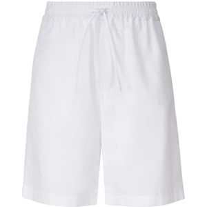 Lardini, Korte broeken, Heren, Wit, XL, Katoen, Witte Katoenen Elastische Trekkoord Shorts