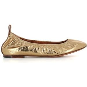 Lanvin, Schoenen, Dames, Beige, 38 EU, Gouden Leren Ballerina Schoenen