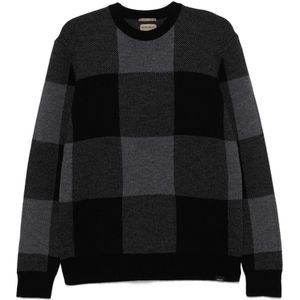 Woolrich, Truien, Heren, Grijs, S, Wol, Geometrisch Patroon Crew Neck Sweater