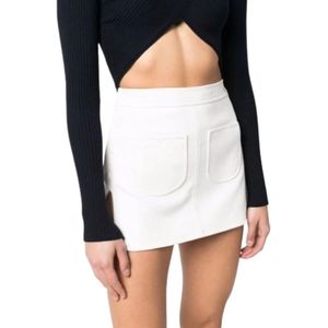 Courrèges, Rokken, Dames, Wit, M, Korte rok, Verhoog je stijl met deze luxe mini witte rok
