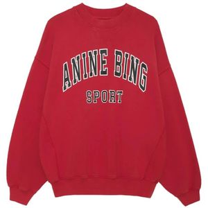 Anine Bing, Sweatshirts & Hoodies, Dames, Rood, S, Katoen, Jaci Sweatshirt Rood