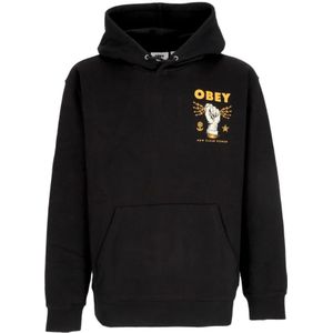 Obey, Sweatshirts & Hoodies, Heren, Zwart, S, Nieuwe Clear Power Hoodie Fleece